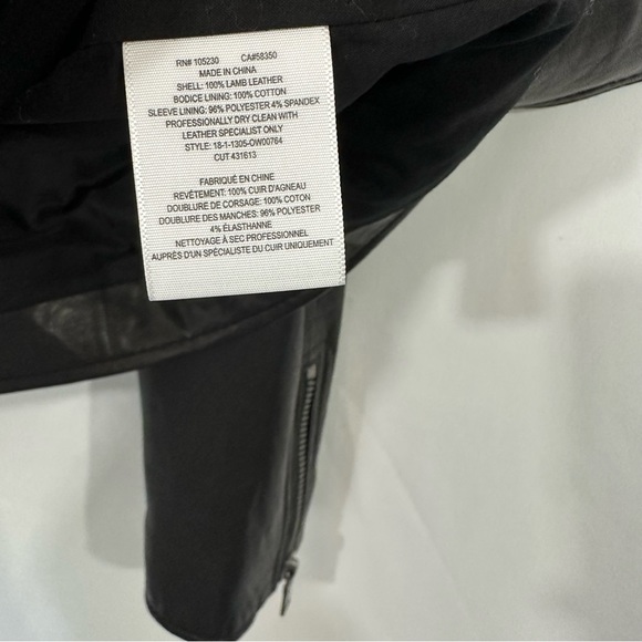 Joie Kameke “Viva La Femme” Lambskin Leather Full Zip Moto Jacket in Black - Picture 14 of 14